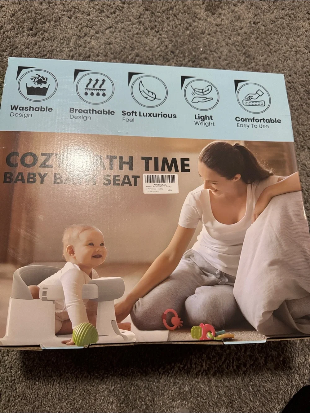 Cozy Bath Time Baby Bath Seat - Gray (Unbranded)